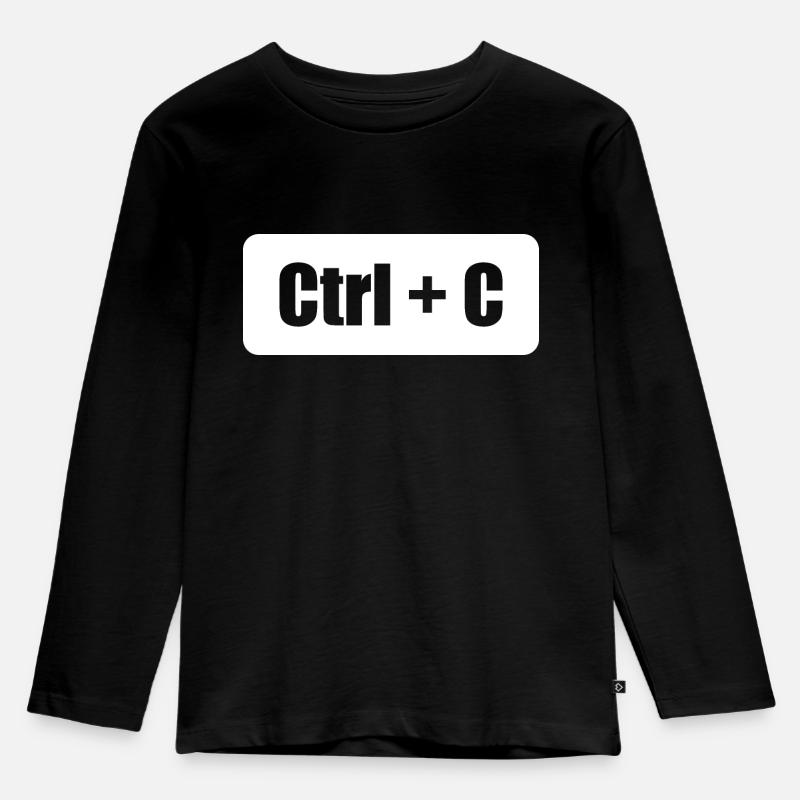 Ctrl C Ctrl V Vater Sohn Eltern Kind Partnerlook - Kinder Premium Bio Langarmshirt - Schwarz