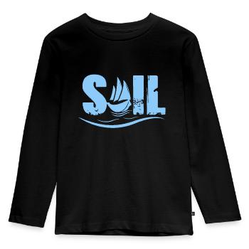 Segeln segeln segeln - Kinder Premium Bio Langarmshirt - Schwarz - Vorne - AI Model Kid Male (0cm)