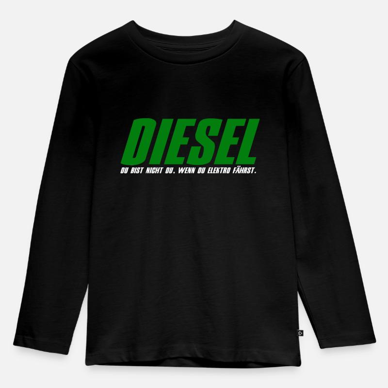 DIESEL, GESCHENK - Kinder Premium Bio Langarmshirt - Schwarz