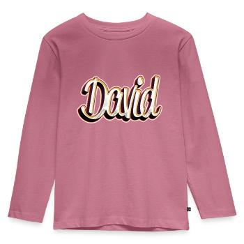 David Prénom Name Graffiti Design - T-shirt manches longues Premium Enfant - mauve - Devant - AI Model Kid Female (0cm)