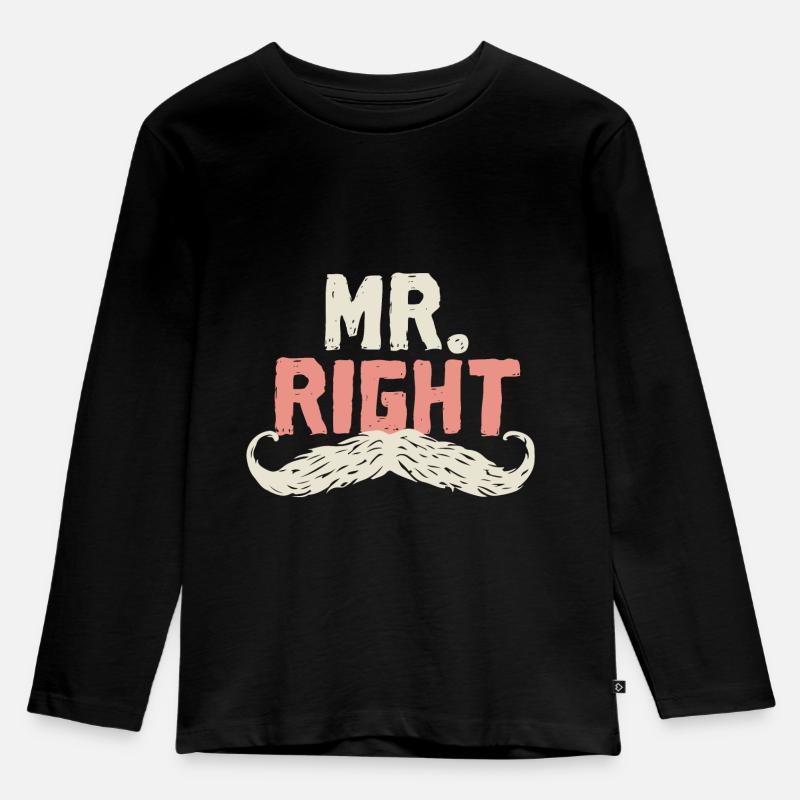 Mr. Right - Kinder Premium Bio Langarmshirt - Schwarz