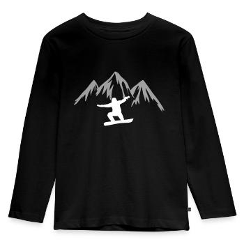 Snowboard Snowboarder - Kinder Premium Bio Langarmshirt - Schwarz - Vorne - AI Model Kid Male (0cm)
