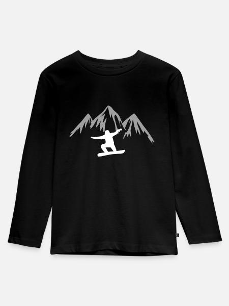Snowboard Snowboarder - Kinder Premium Bio Langarmshirt - Schwarz