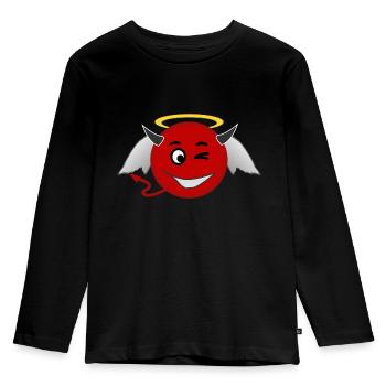 Devil angel devil and angel - Kids' Premium Longsleeve Shirt - black - Front - AI Model Kid Male (0cm)