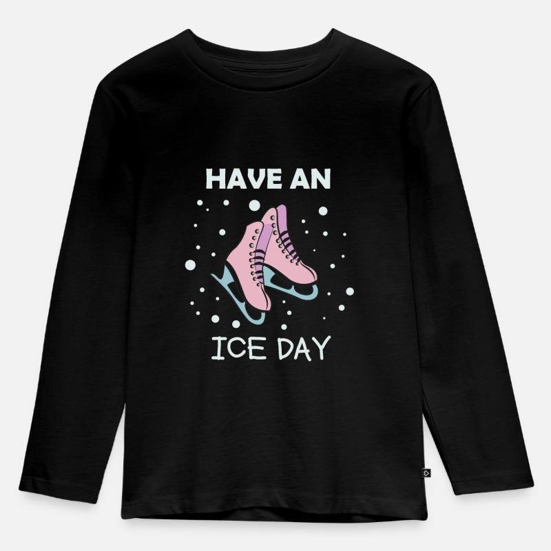 Schlittschuhe - Have an ice day - Kinder Premium Bio Langarmshirt - Schwarz