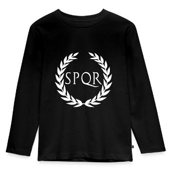 Roemer Rome Roemisch SPQR WEISS - T-shirt manches longues Premium Enfant - noir - Devant - AI Model Kid Male (0cm)