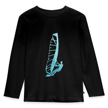 Windsurfing - Kids' Premium Longsleeve Shirt - black - Front - AI Model Kid Male (0cm)