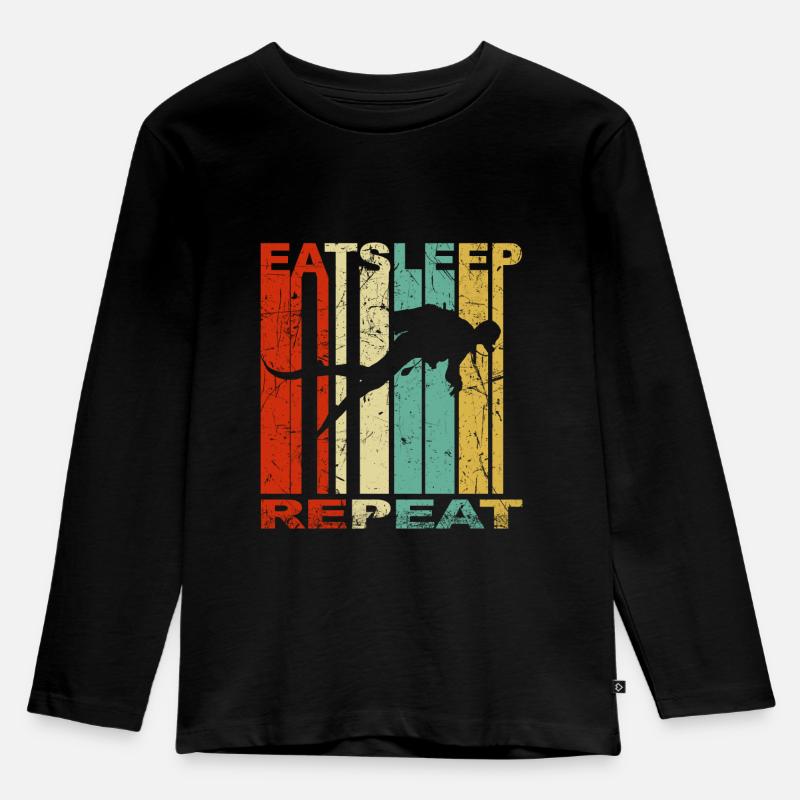 Taucher Retro Vintage mit Grungeeffekt - Kinder Premium Bio Langarmshirt - Schwarz