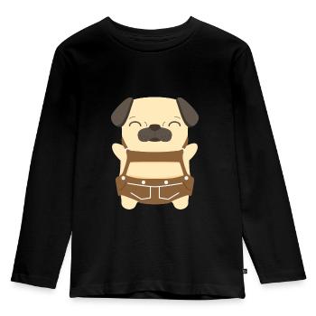 leather pants - Kids' Premium Longsleeve Shirt - black - Front - AI Model Kid Male (0cm)