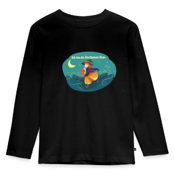 Jolie sorcière - T-shirt manches longues Premium Enfant - noir - Devant - AI Model Kid Male (0cm)