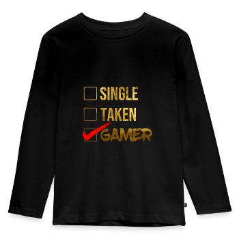 Single Attribué Gamer - T-shirt manches longues Premium Enfant - noir - Devant - AI Model Kid Male (0cm)