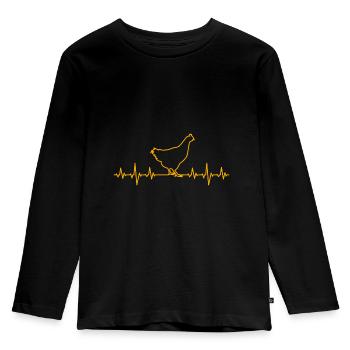 Huhn - Kinder Premium Bio Langarmshirt - Schwarz - Vorne - AI Model Kid Male (0cm)