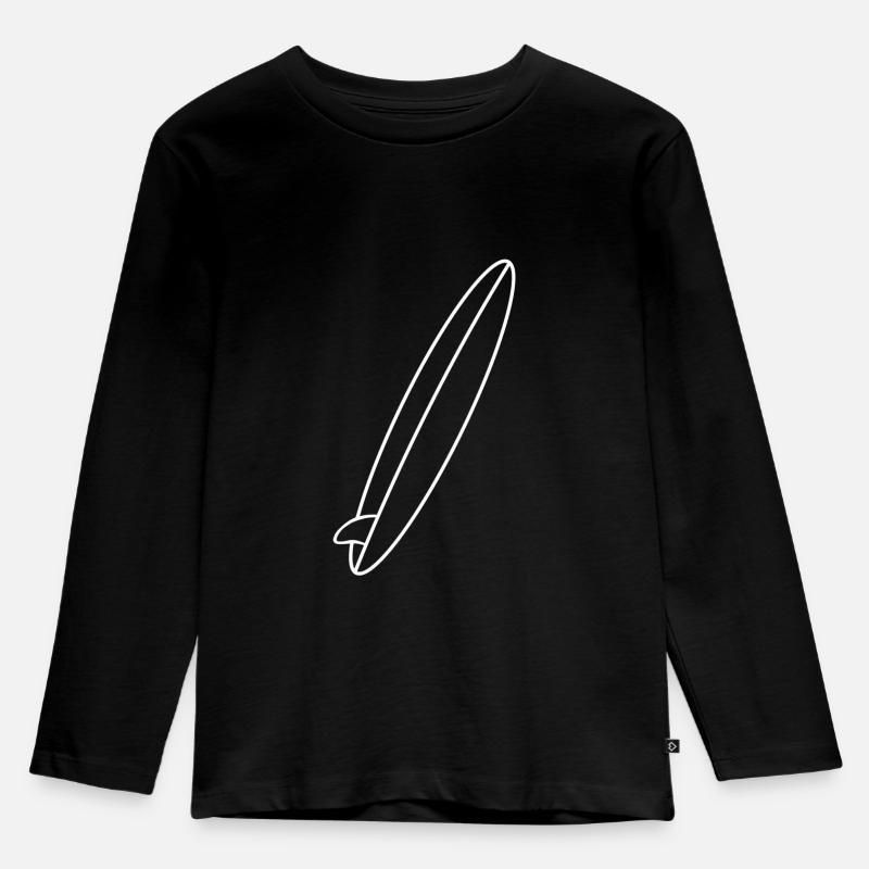 Cadeau de planche de surf surfeur surf - T-shirt manches longues Premium Enfant - noir