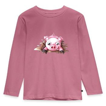 Éclabousser le cochon dessin animé - T-shirt manches longues Premium Enfant - mauve - Devant - AI Model Kid Female (0cm)