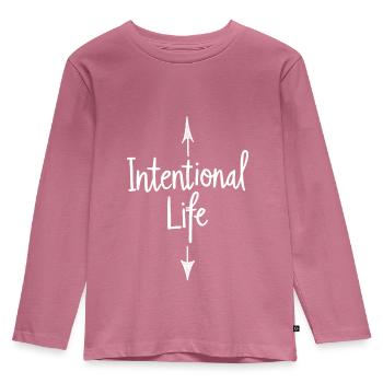 Intentional Life Bewusstes Leben Sprüche Spruch - Kinder Premium Bio Langarmshirt - Mauve - Vorne - AI Model Kid Female (0cm)