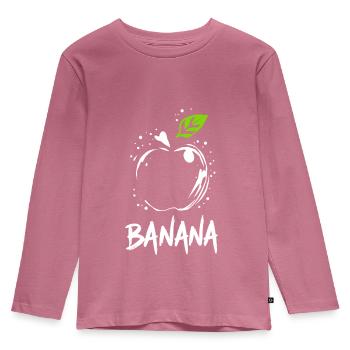 Banane Apfel Witz - Kinder Premium Bio Langarmshirt - Mauve - Vorne - AI Model Kid Female (0cm)
