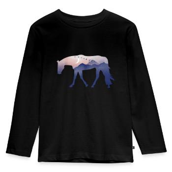 Western Pleasure Abendstimmung - Kinder Premium Bio Langarmshirt - Schwarz - Vorne - AI Model Kid Male (0cm)
