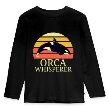 killer whale - Kids' Premium Longsleeve Shirt - black - Front - AI Model Kid Male (0cm)