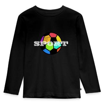 Sport - Kinder Premium Bio Langarmshirt - Schwarz - Vorne - AI Model Kid Male (0cm)