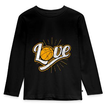 Gift for basketball player or player - Kids' Premium Longsleeve Shirt - black - Front - AI Model Kid Male (0cm)