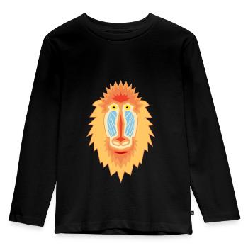 Mandrill Geometric - Kids' Premium Longsleeve Shirt - black - Front - AI Model Kid Male (0cm)
