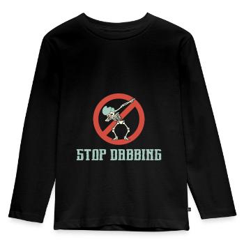 Dab anti dabbing Stop dabben Hater lustig - Kinder Premium Bio Langarmshirt - Schwarz - Vorne - AI Model Kid Male (0cm)