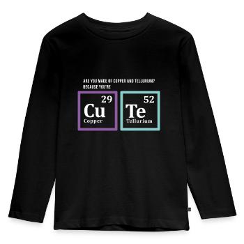Made of copper and tellurium? Because you're CuTe! - Kids' Premium Longsleeve Shirt - black - Front - AI Model Kid Male (0cm)