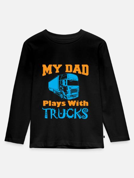 Kinder Geschenkidee LKW - Kinder Premium Bio Langarmshirt - Schwarz