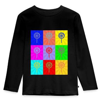 Pop Art - Kids' Premium Longsleeve Shirt - black - Front - AI Model Kid Male (0cm)