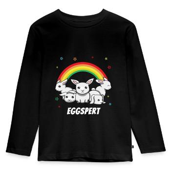 Eggspert Happy Easter Geschenk Frohe Ostern - Kinder Premium Bio Langarmshirt - Schwarz - Vorne - AI Model Kid Male (0cm)