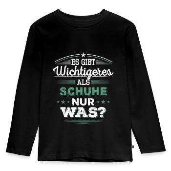 Schuhe - Kinder Premium Bio Langarmshirt - Schwarz - Vorne - AI Model Kid Male (0cm)