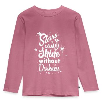 Les étoiles dans l'obscurité - T-shirt manches longues Premium Enfant - mauve - Devant - AI Model Kid Female (0cm)
