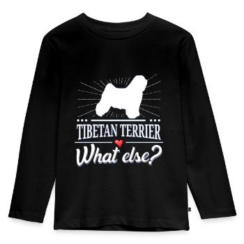 Tibetan Terrier what else? Tibetan Terrier - Kids' Premium Longsleeve Shirt - black - Front - AI Model Kid Male (0cm)