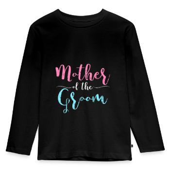 Mother of the groom wedding bachelorette mum - Kids' Premium Longsleeve Shirt - black - Front - AI Model Kid Male (0cm)