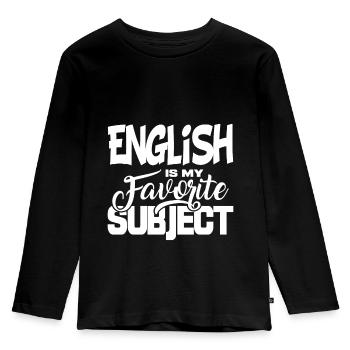 School Subject School Gift Student Subject English - Kids' Premium Longsleeve Shirt - black - Front - AI Model Kid Male (0cm)