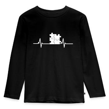Jigsaw Puzzle - Puzzle - Jigsaw Puzzles - Heartbeat - Kids' Premium Longsleeve Shirt - black - Front - AI Model Kid Male (0cm)