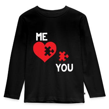 Jigsaw Puzzle - Puzzle - Jigsaw Puzzles - Heart - Kids' Premium Longsleeve Shirt - black - Front - AI Model Kid Male (0cm)