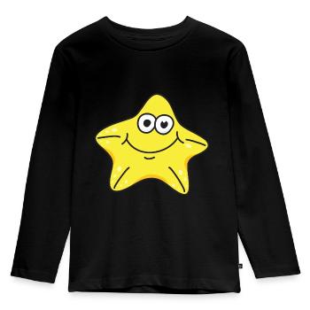Seestern - Kinder Premium Bio Langarmshirt - Schwarz - Vorne - AI Model Kid Male (0cm)