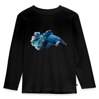 Siamesischer Kampffisch - Siam Betta - Kinder Premium Bio Langarmshirt - Schwarz - Vorne - AI Model Kid Male (0cm)