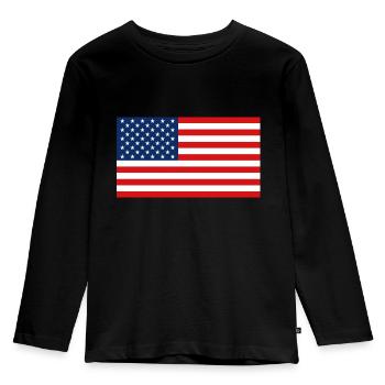 United States - Kids' Premium Longsleeve Shirt - black - Front - AI Model Kid Male (0cm)