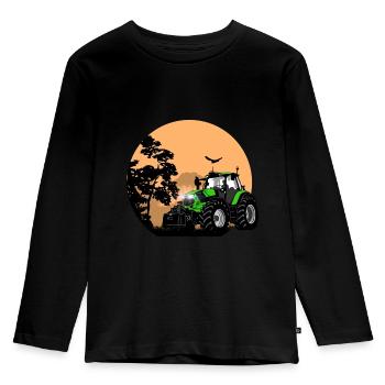 Tracteur - remorqueur - agriculteur - agriculteur - T-shirt manches longues Premium Enfant - noir - Devant - AI Model Kid Male (0cm)