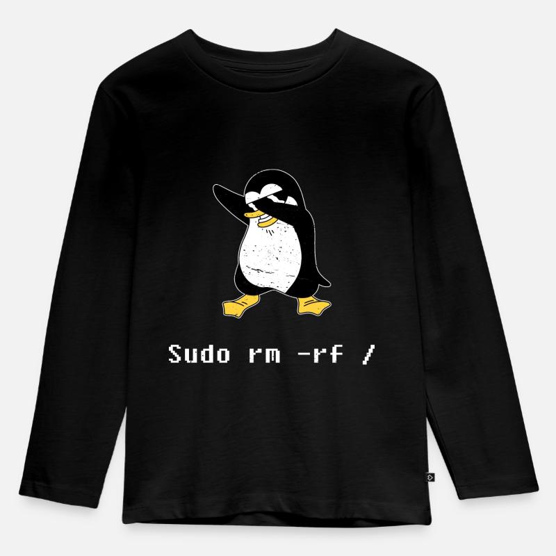 Sudo rm RF Admin Sysadmin Cadeau Java Linux - T-shirt manches longues Premium Enfant - noir
