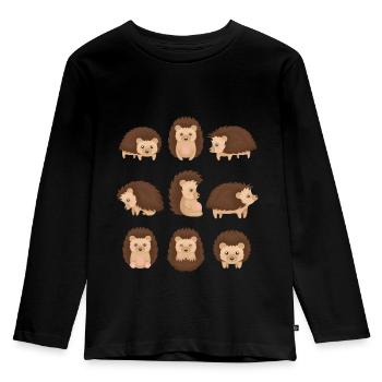 Igel - Kinder Premium Bio Langarmshirt - Schwarz - Vorne - AI Model Kid Male (0cm)