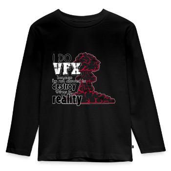 VFX cause I'm not allowed to destroy things IRL - Kids' Premium Longsleeve Shirt - black - Front - AI Model Kid Male (0cm)
