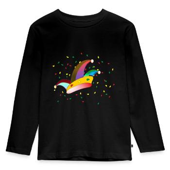 Karneval - Fasching - Kinder Premium Bio Langarmshirt - Schwarz - Vorne - AI Model Kid Male (0cm)