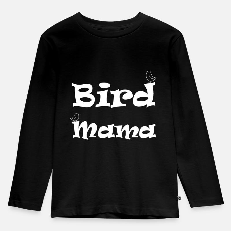 Wellensittich Budgie Vogel - Kinder Premium Bio Langarmshirt - Schwarz
