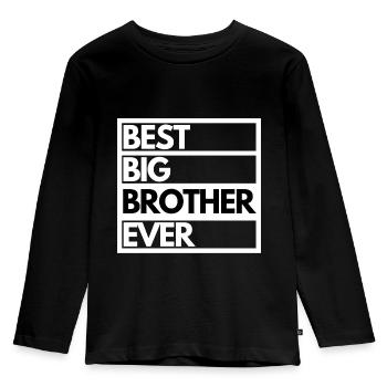Bester großer Bruder aller Zeiten! Bester Bruder Geschenk - Kinder Premium Bio Langarmshirt - Schwarz - Vorne - AI Model Kid Male (0cm)