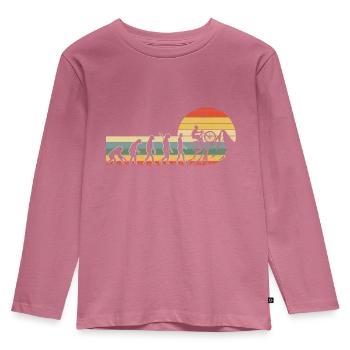 Evolution VTT Cyclisme Montagnes Nature - T-shirt manches longues Premium Enfant - mauve - Devant - AI Model Kid Female (0cm)