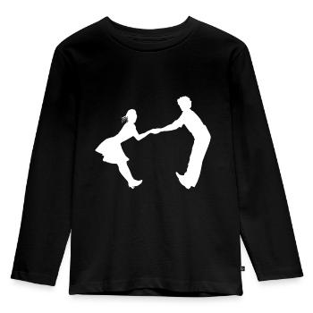Dancing dance couple music dance music - Kids' Premium Longsleeve Shirt - black - Front - AI Model Kid Male (0cm)