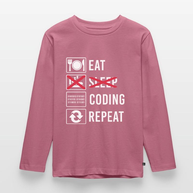 Coding Code Programmieren Geschenk Lustig Spruch Kinder Premium Bio Langarmshirt